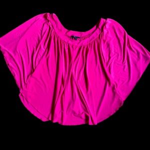 Express Off Shoulder Pink Draped Shirt - Size M